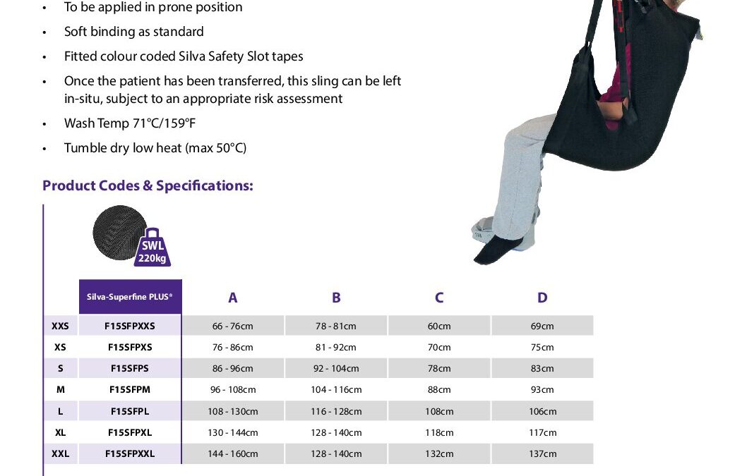 F15 in-situ recline sling – size guide